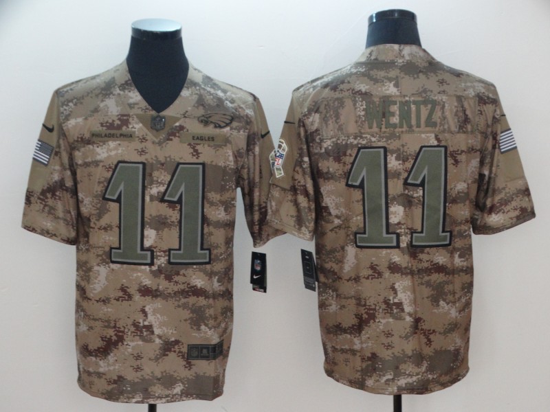 Men's Philadelphia Eagles Carson Wentz #11 Camouflage Jersey